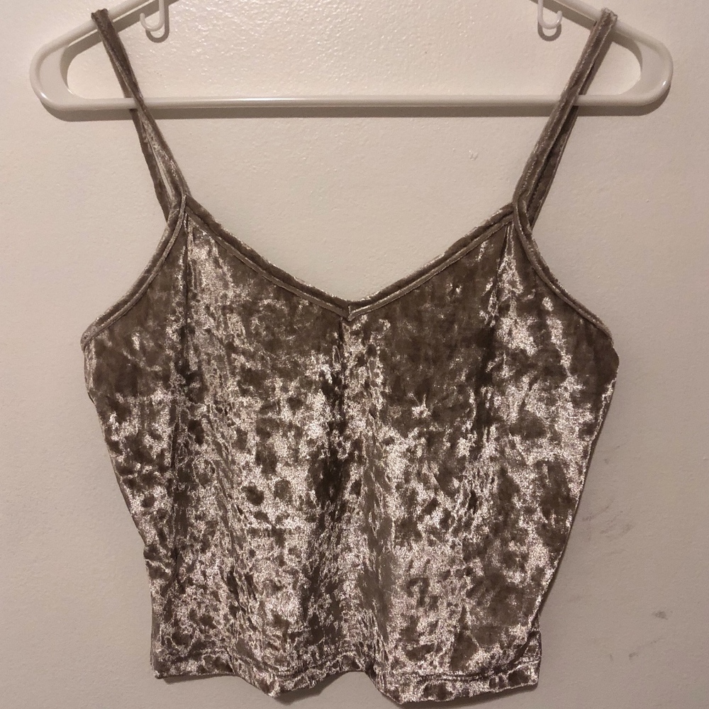 NWT crushed velvet cropped cami